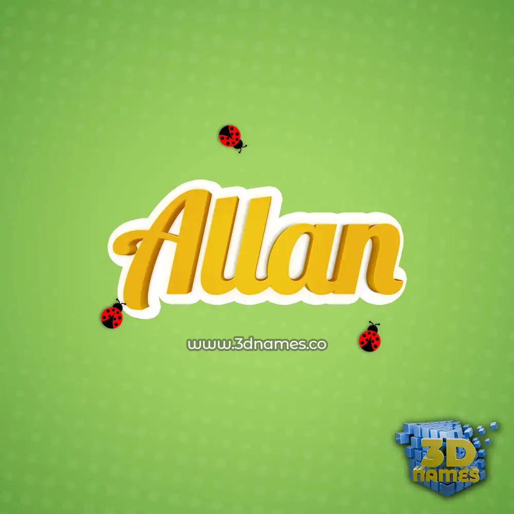allan in Ladybugs style - 3D name wallpaper