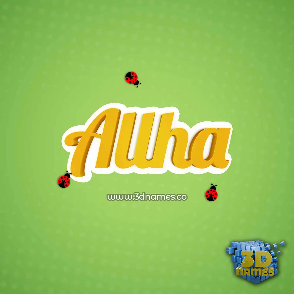 allha in Ladybugs style - 3D name wallpaper