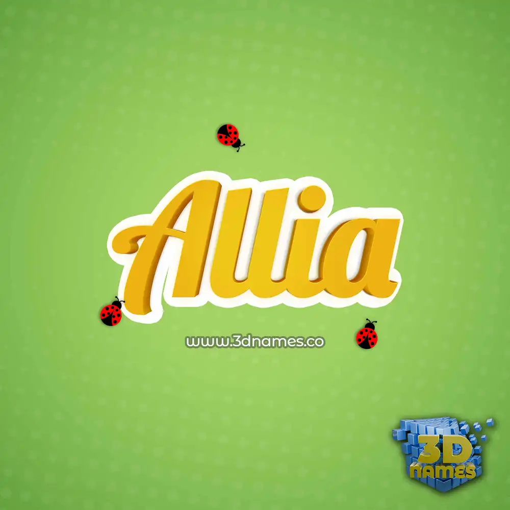 allia in Ladybugs style - 3D name wallpaper
