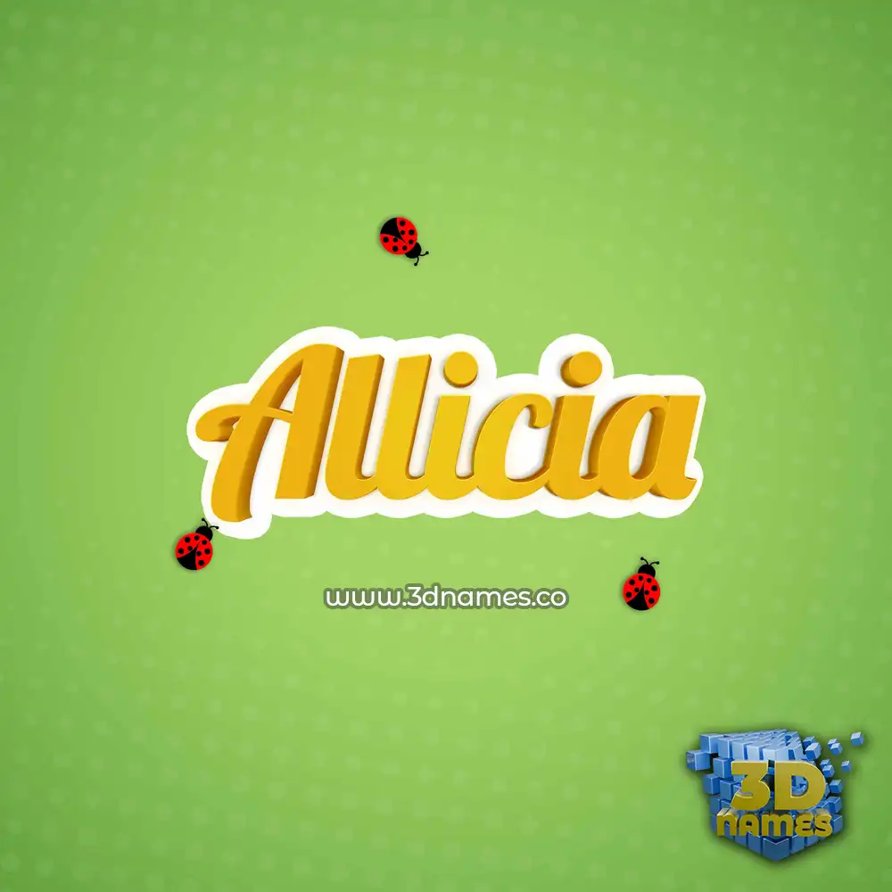 allicia in Ladybugs style - 3D name wallpaper