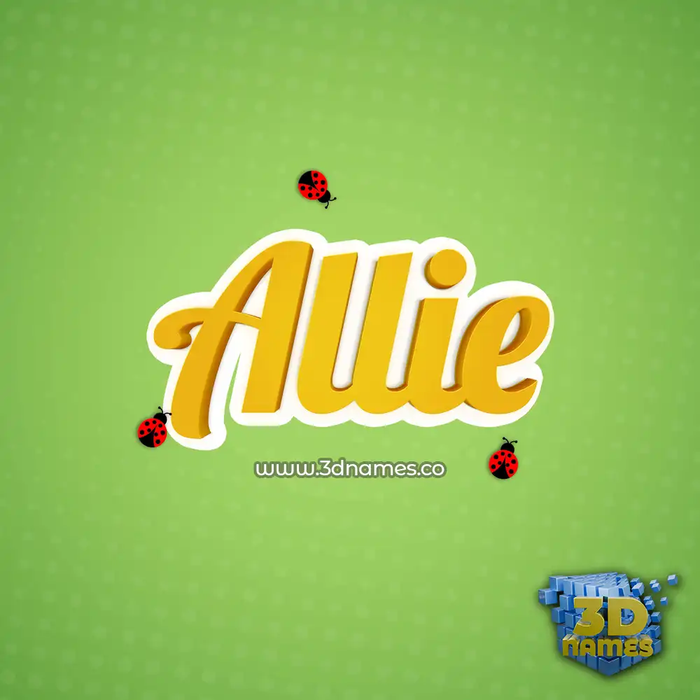 allie in Ladybugs style - 3D name wallpaper