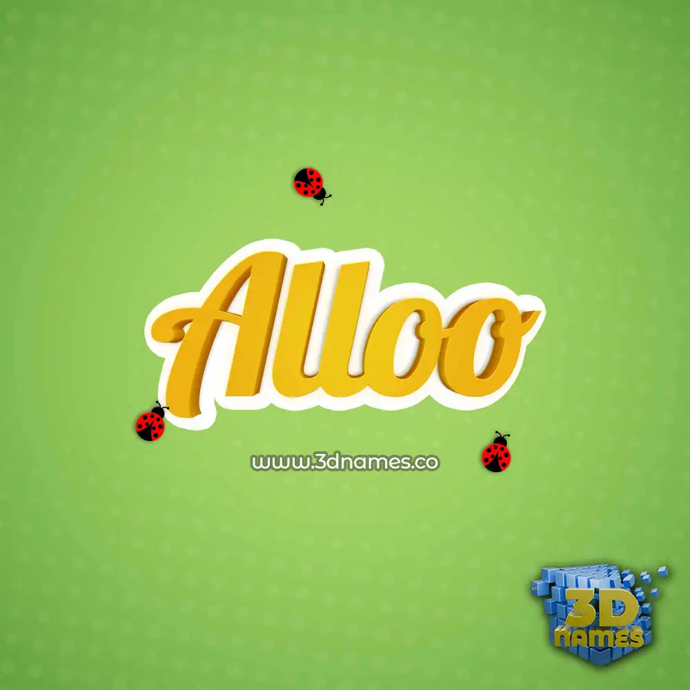 alloo in Ladybugs style - 3D name wallpaper