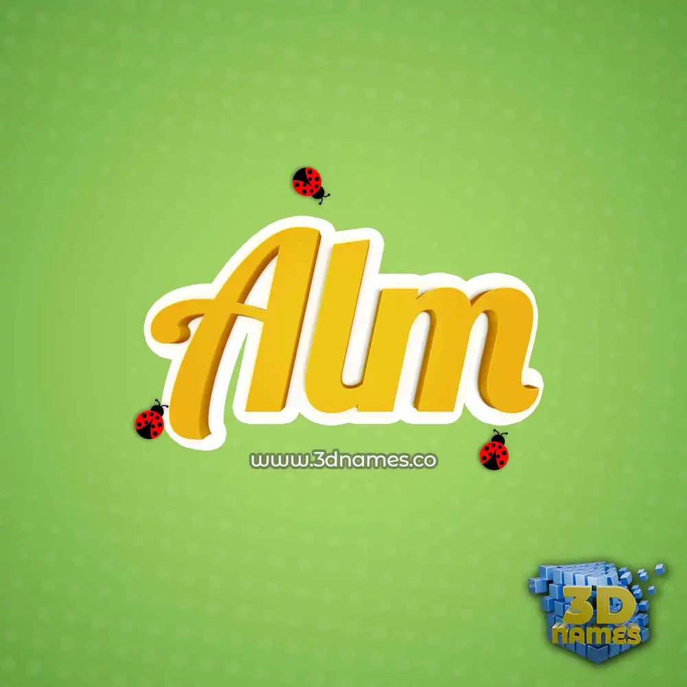 alm in Ladybugs style - 3D name wallpaper
