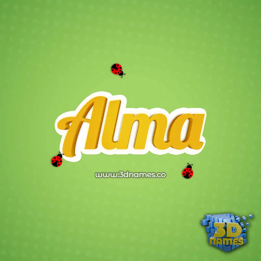 alma in Ladybugs style - 3D name wallpaper