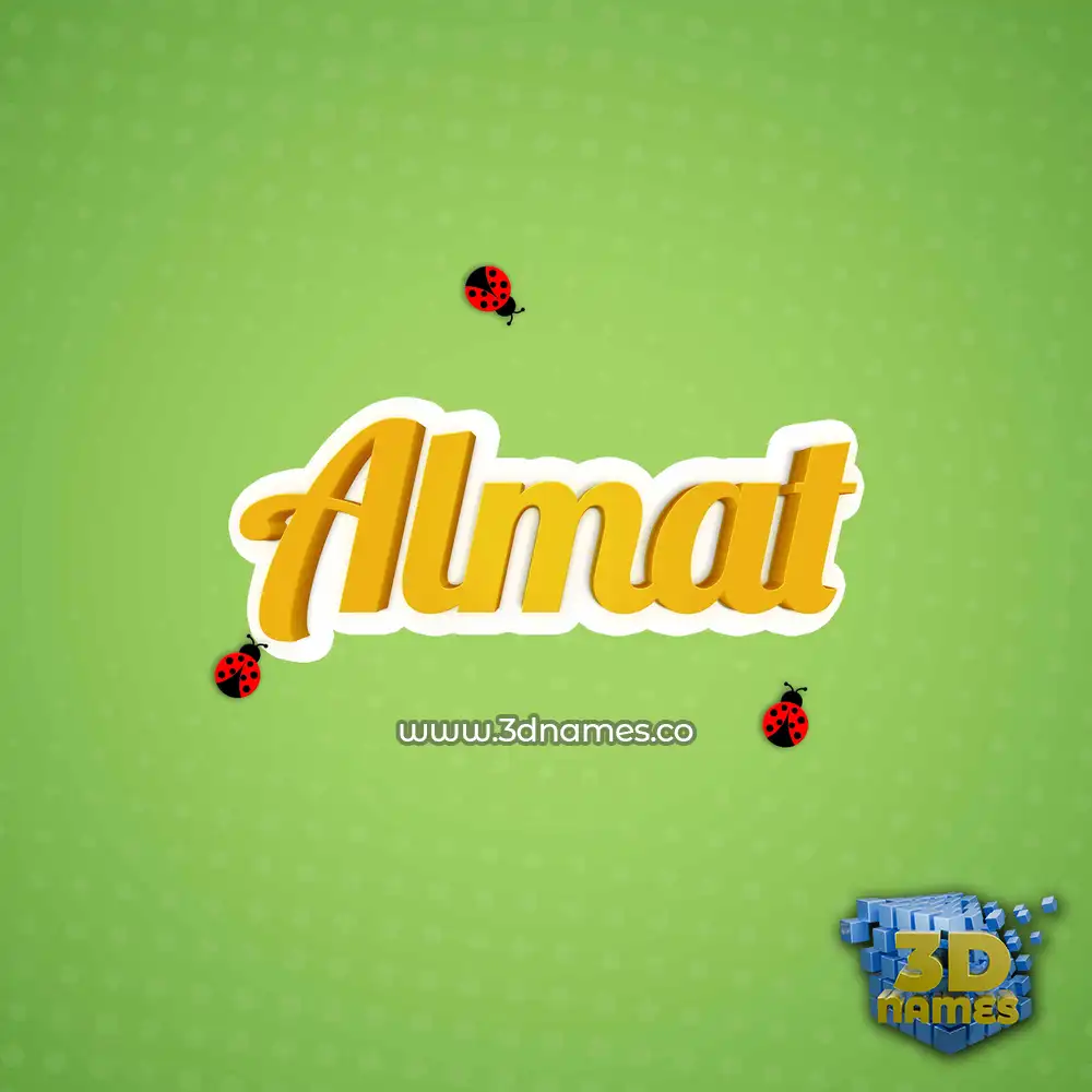 almat in Ladybugs style - 3D name wallpaper