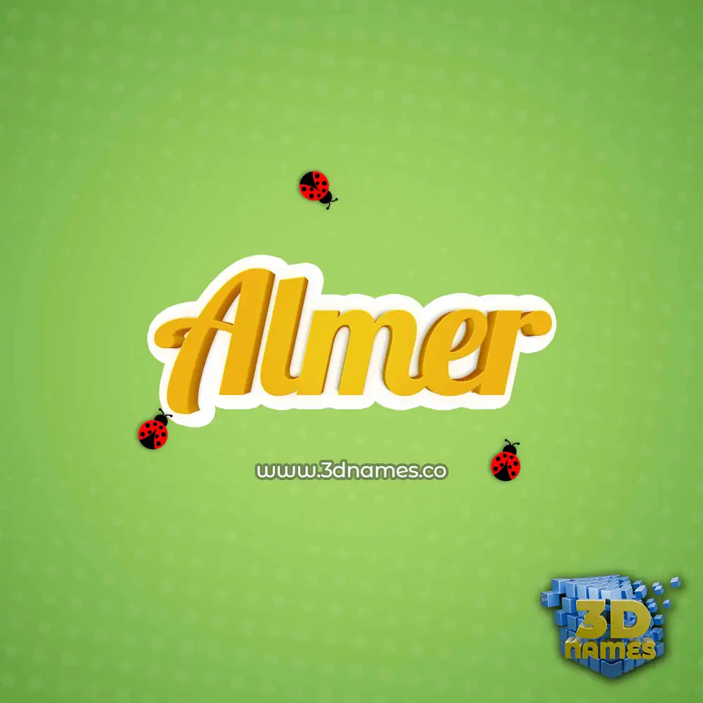 almer in Ladybugs style - 3D name wallpaper