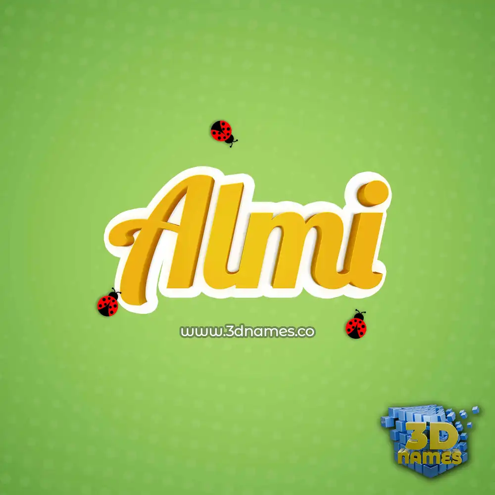 almi in Ladybugs style - 3D name wallpaper