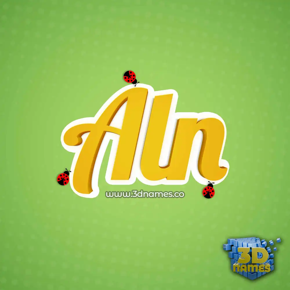 aln in Ladybugs style - 3D name wallpaper