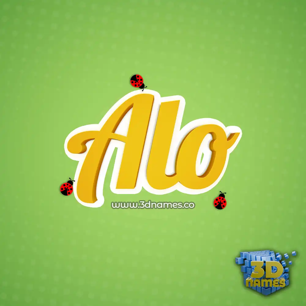 alo in Ladybugs style - 3D name wallpaper