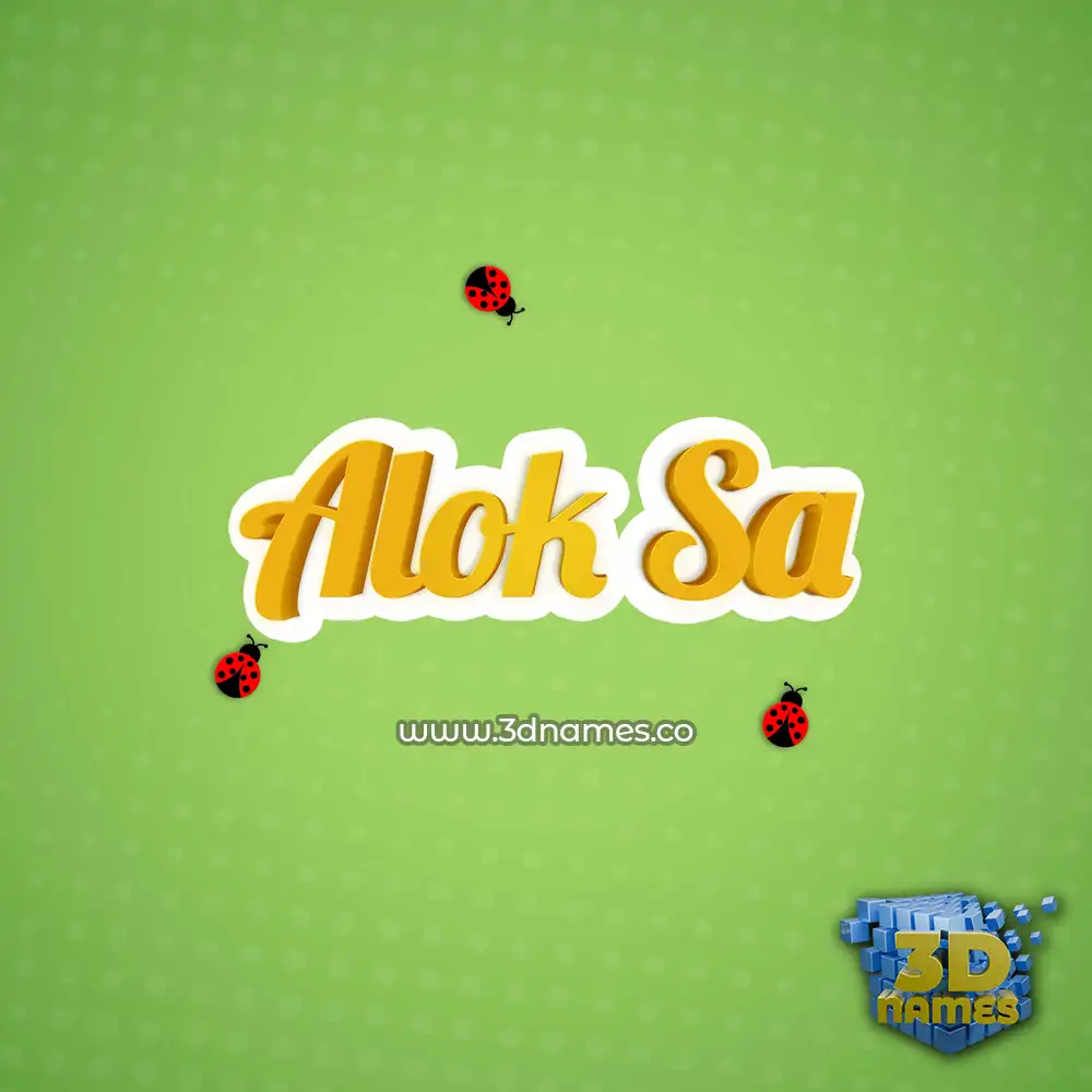 alok sa in Ladybugs style - 3D name wallpaper