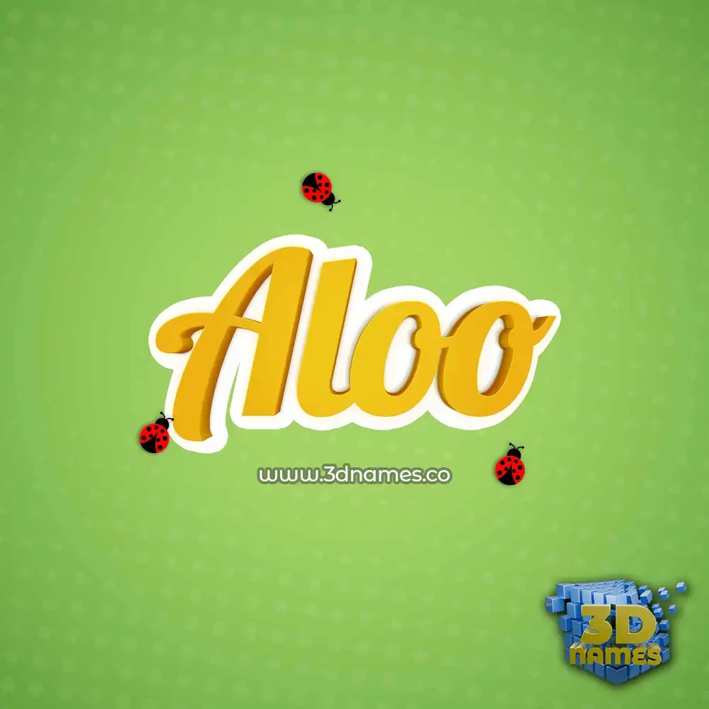 aloo in Ladybugs style - 3D name wallpaper