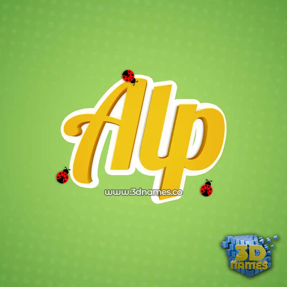 alp in Ladybugs style - 3D name wallpaper