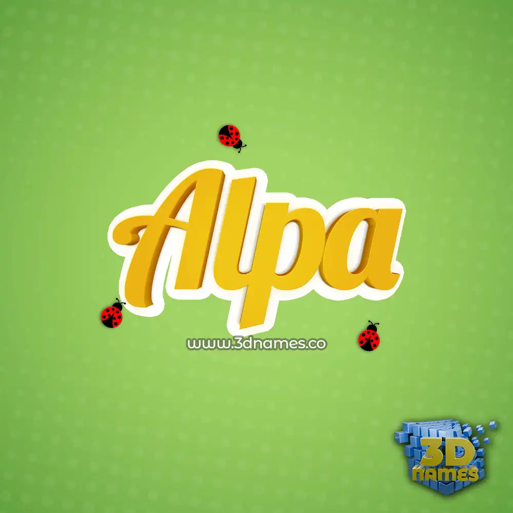 alpa in Ladybugs style - 3D name wallpaper