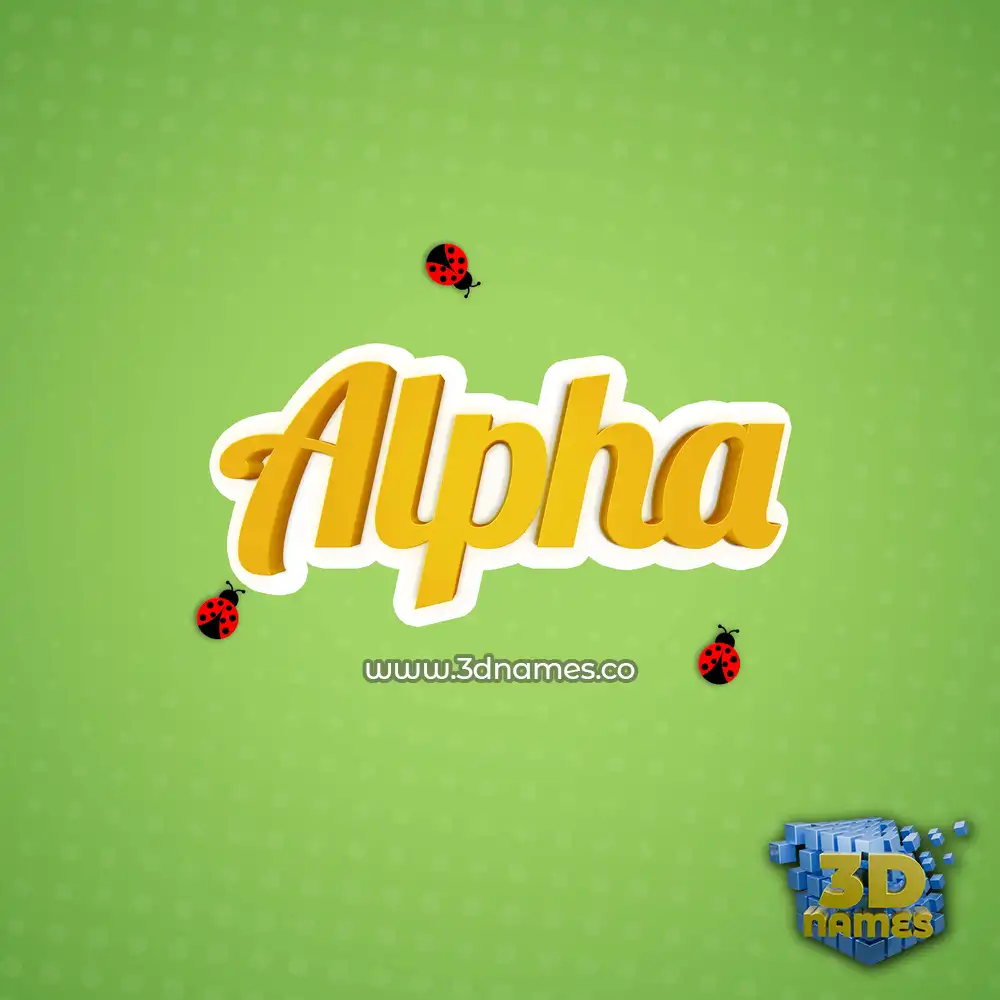 alpha in Ladybugs style - 3D name wallpaper