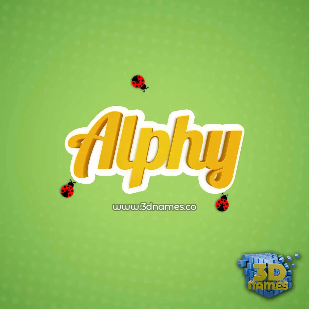 alphy in Ladybugs style - 3D name wallpaper