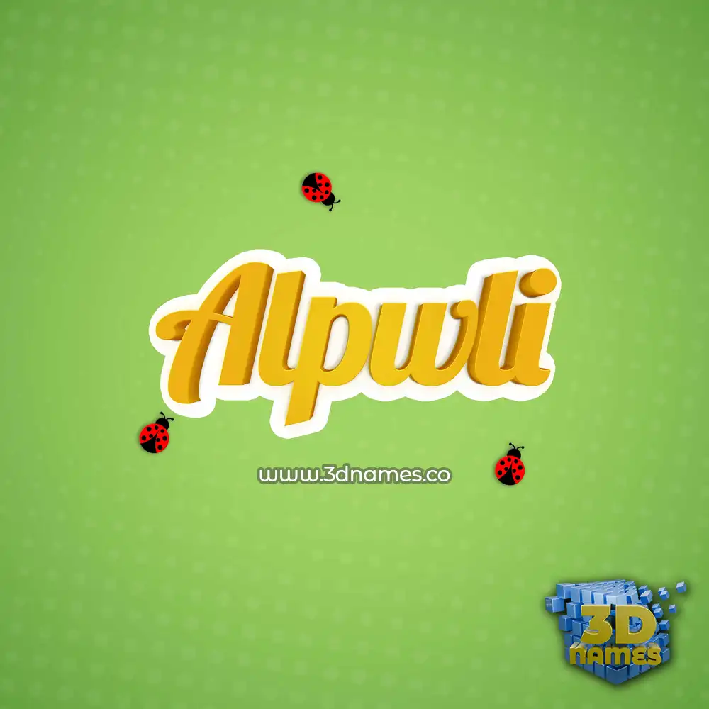 alpwli in Ladybugs style - 3D name wallpaper