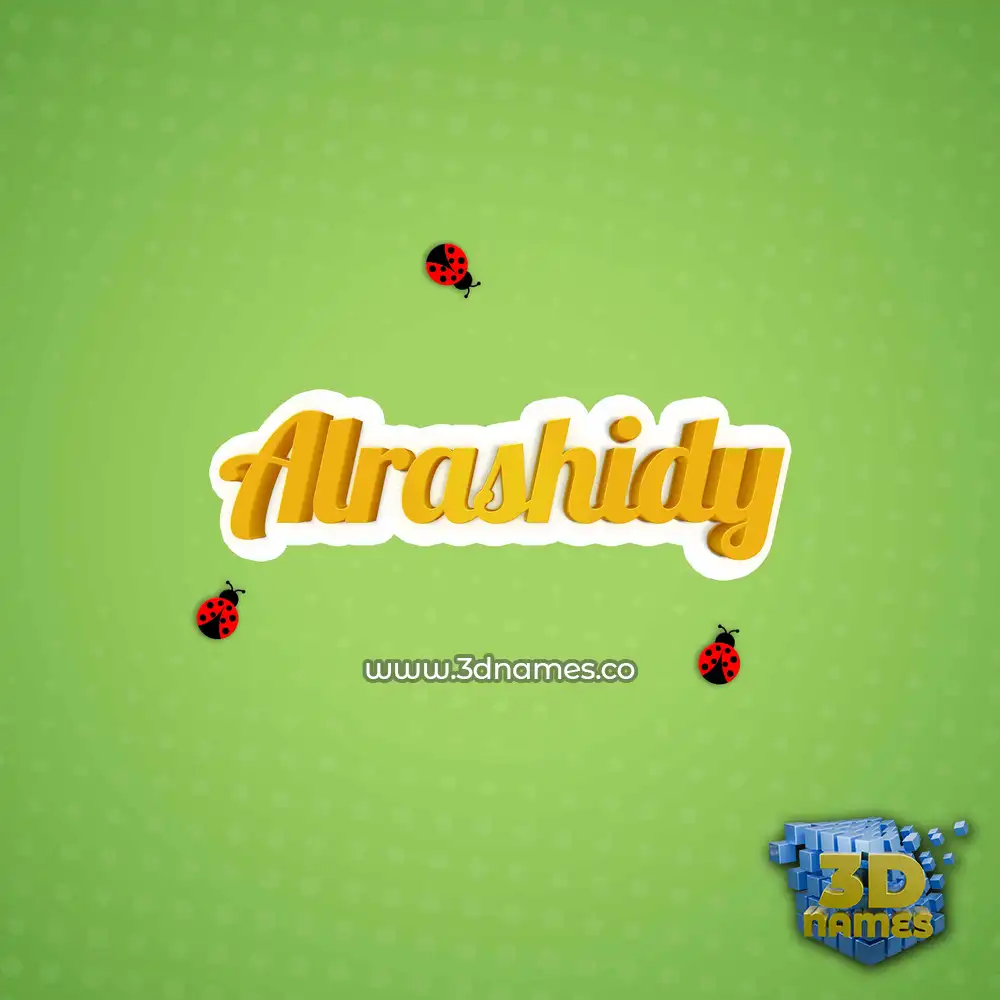 alrashidy in Ladybugs style - 3D name wallpaper