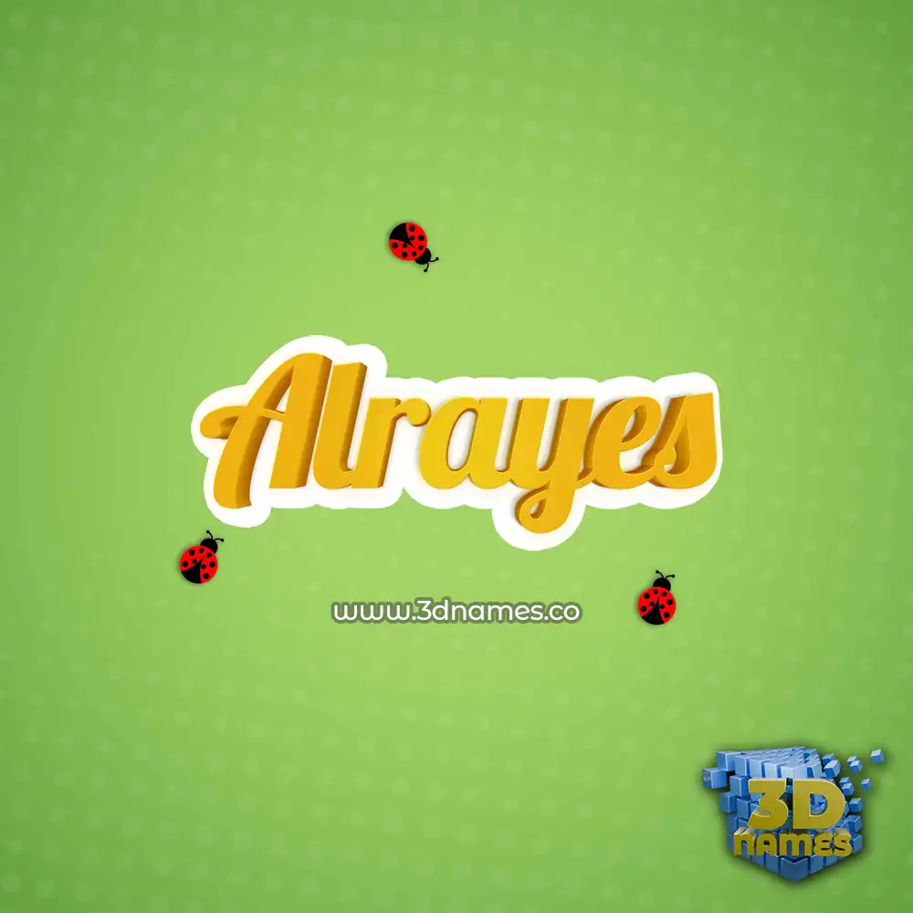 alrayes in Ladybugs style - 3D name wallpaper