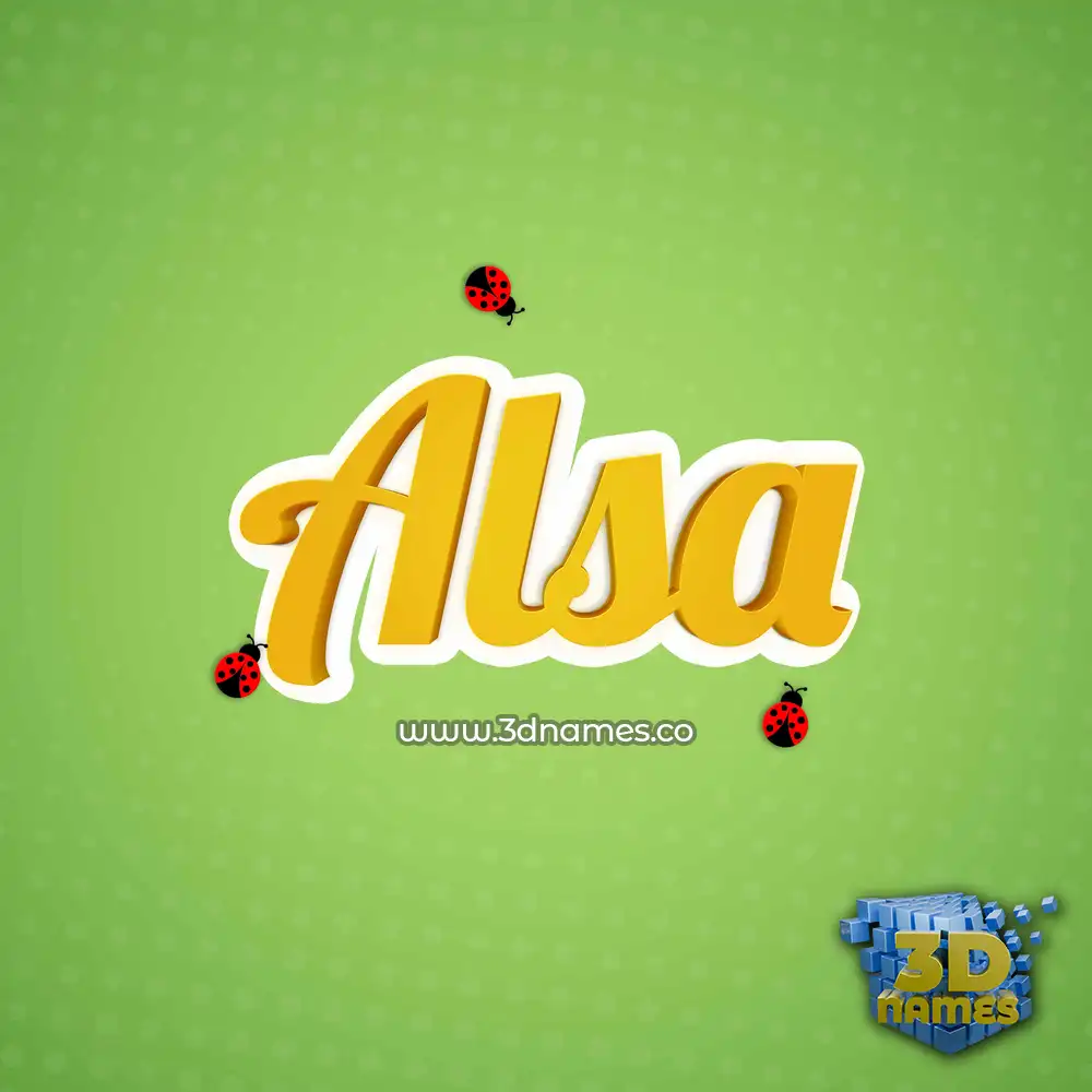 alsa in Ladybugs style - 3D name wallpaper
