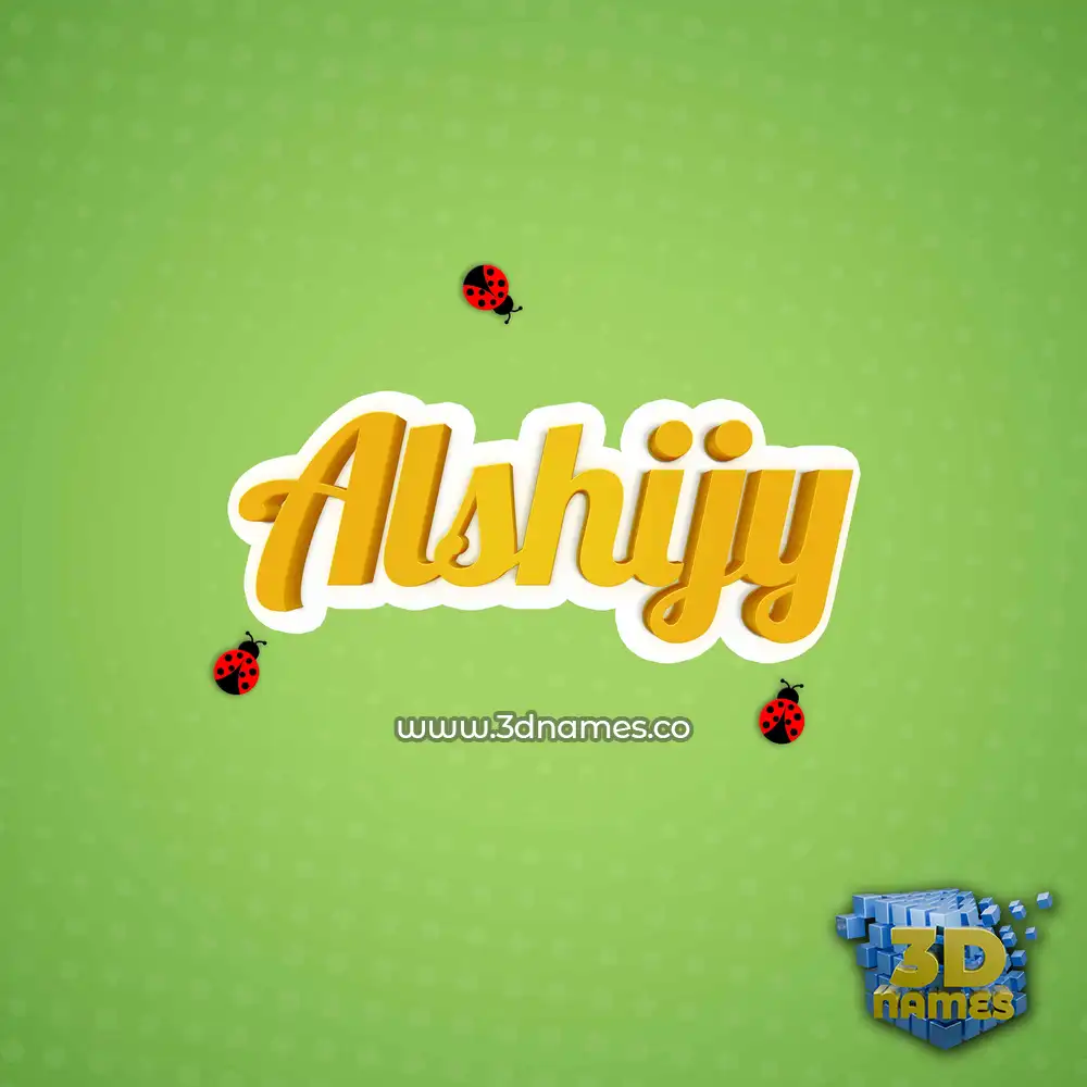 alshijy in Ladybugs style - 3D name wallpaper