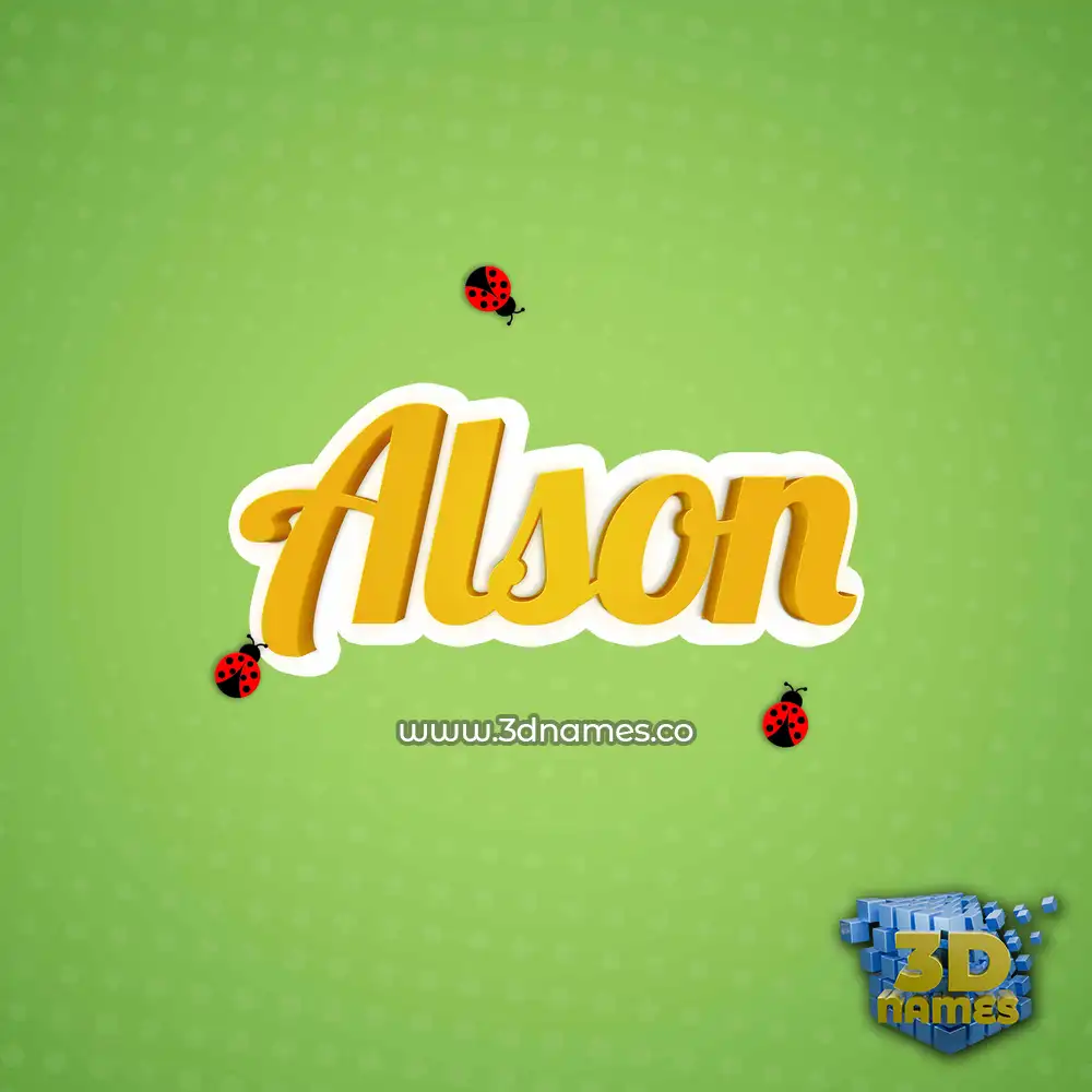 alson in Ladybugs style - 3D name wallpaper