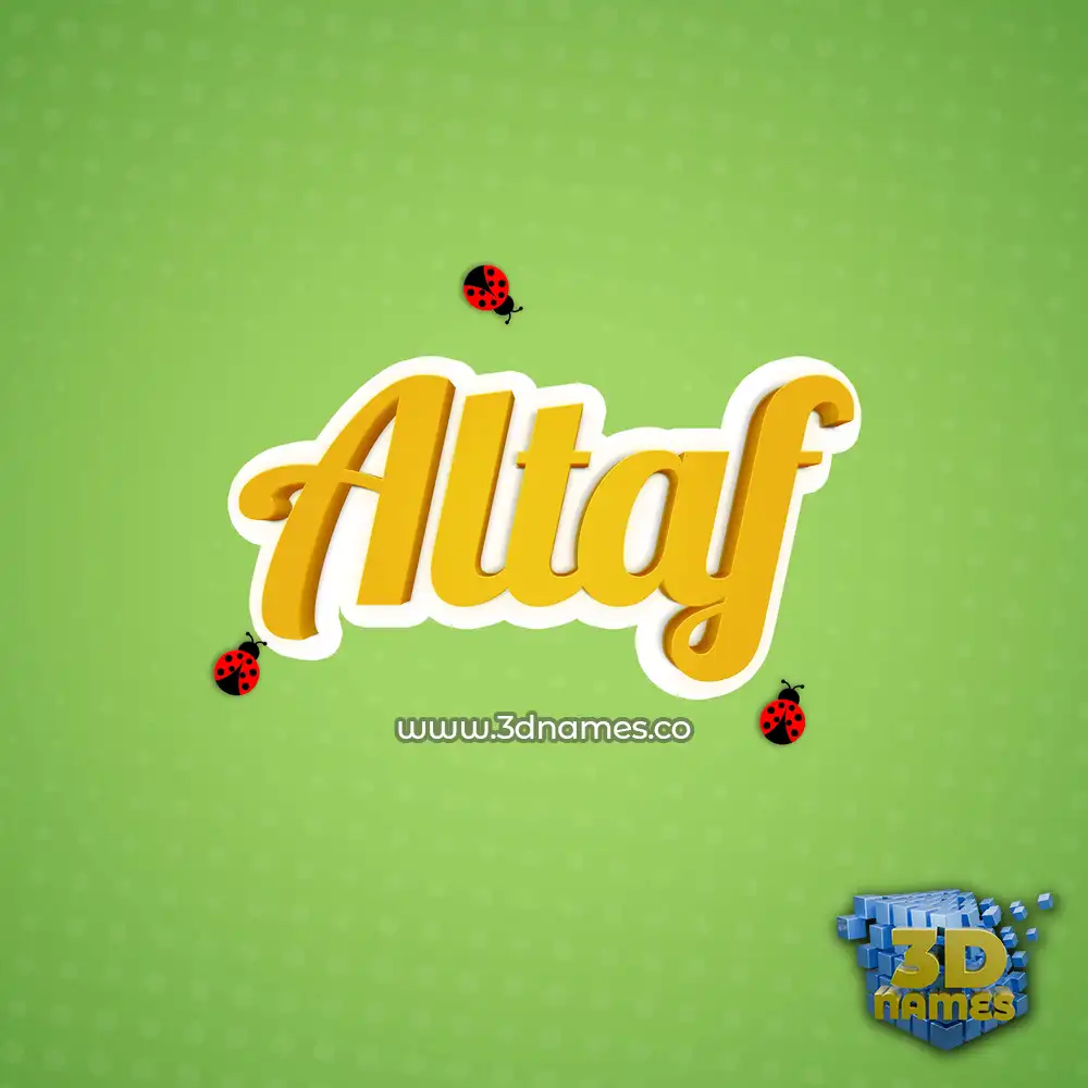 altaf in Ladybugs style - 3D name wallpaper