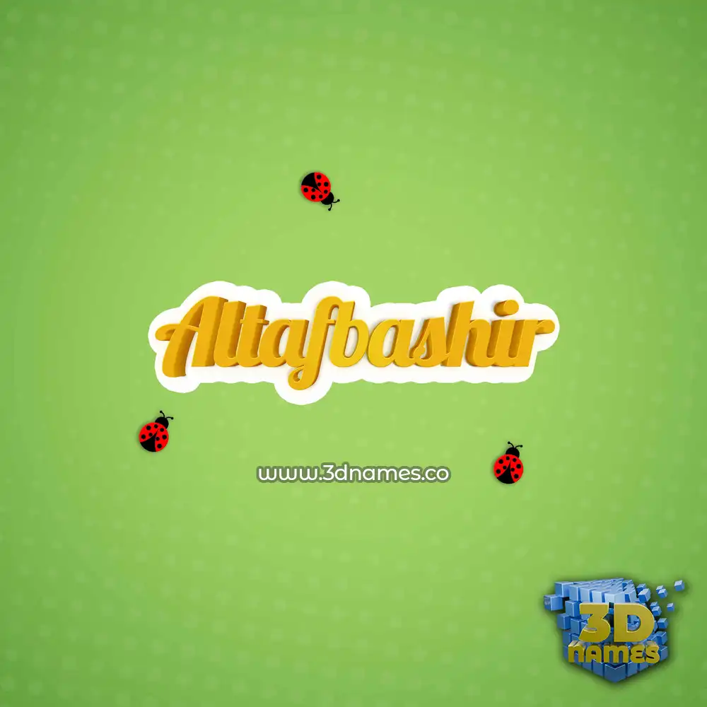 altafbashir in Ladybugs style - 3D name wallpaper
