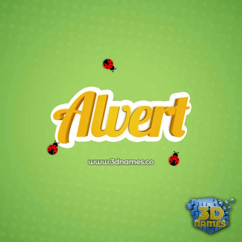 alvert in Ladybugs style - 3D name wallpaper