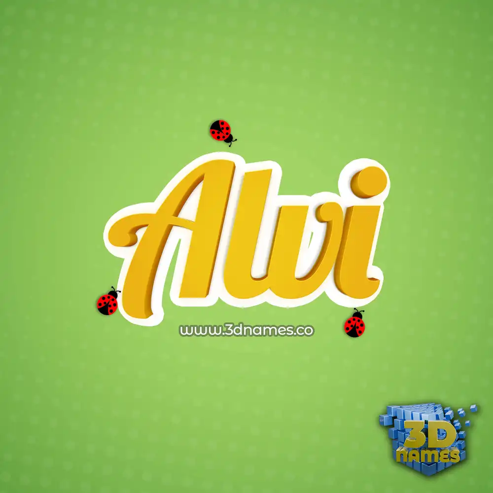 alvi in Ladybugs style - 3D name wallpaper