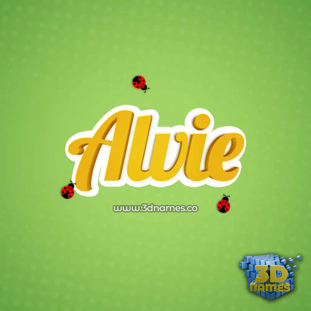 alvie in Ladybugs style - 3D name wallpaper