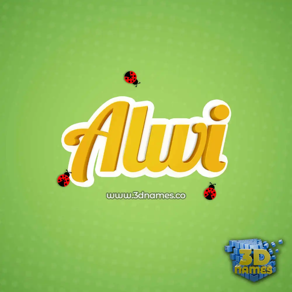 alwi in Ladybugs style - 3D name wallpaper
