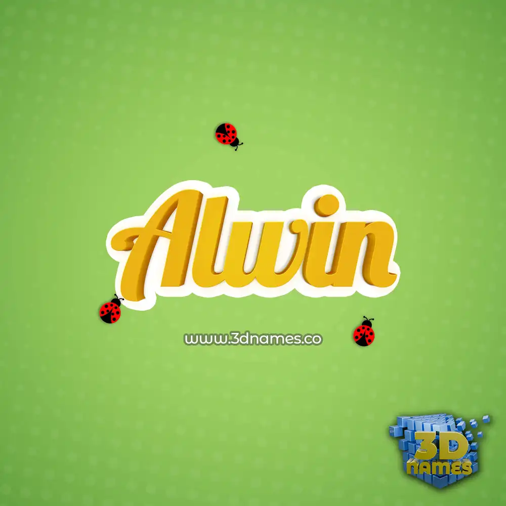 alwin in Ladybugs style - 3D name wallpaper