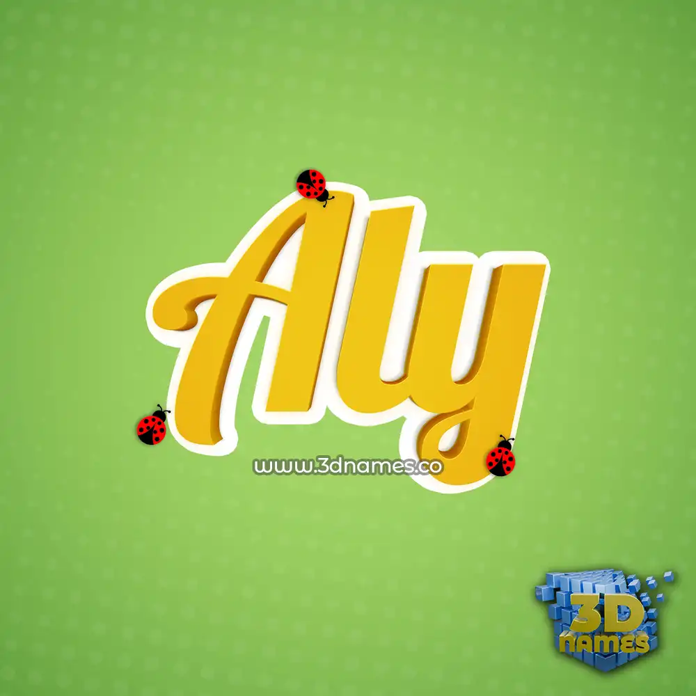 aly in Ladybugs style - 3D name wallpaper