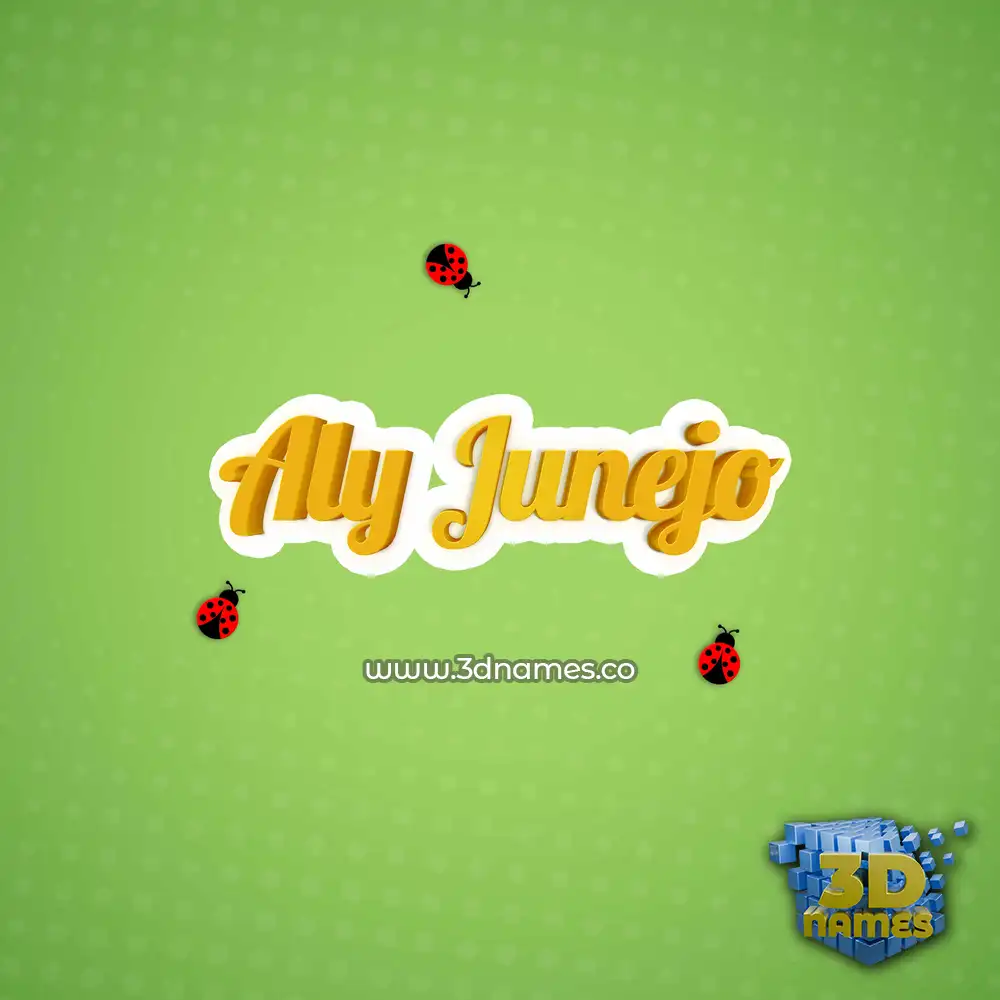 aly junejo in Ladybugs style - 3D name wallpaper