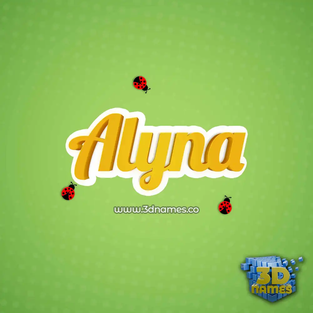 alyna in Ladybugs style - 3D name wallpaper