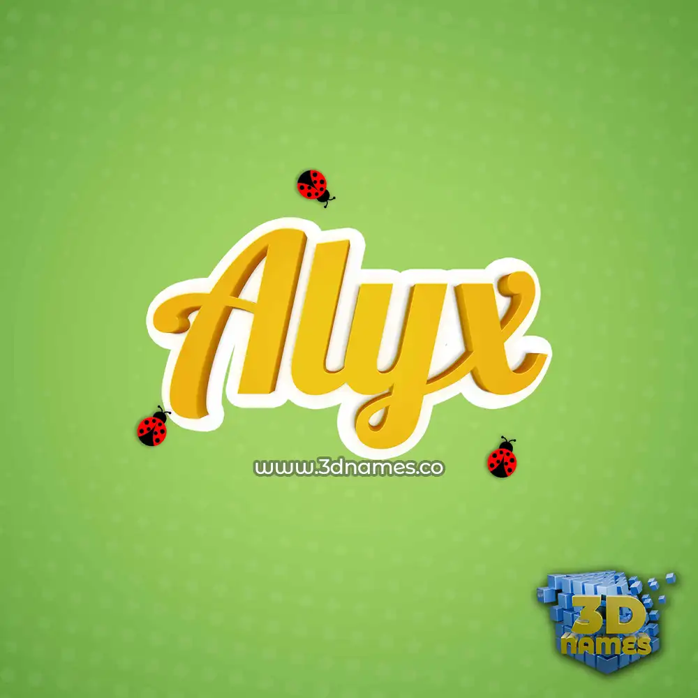 alyx in Ladybugs style - 3D name wallpaper