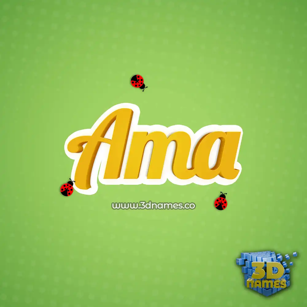 ama in Ladybugs style - 3D name wallpaper