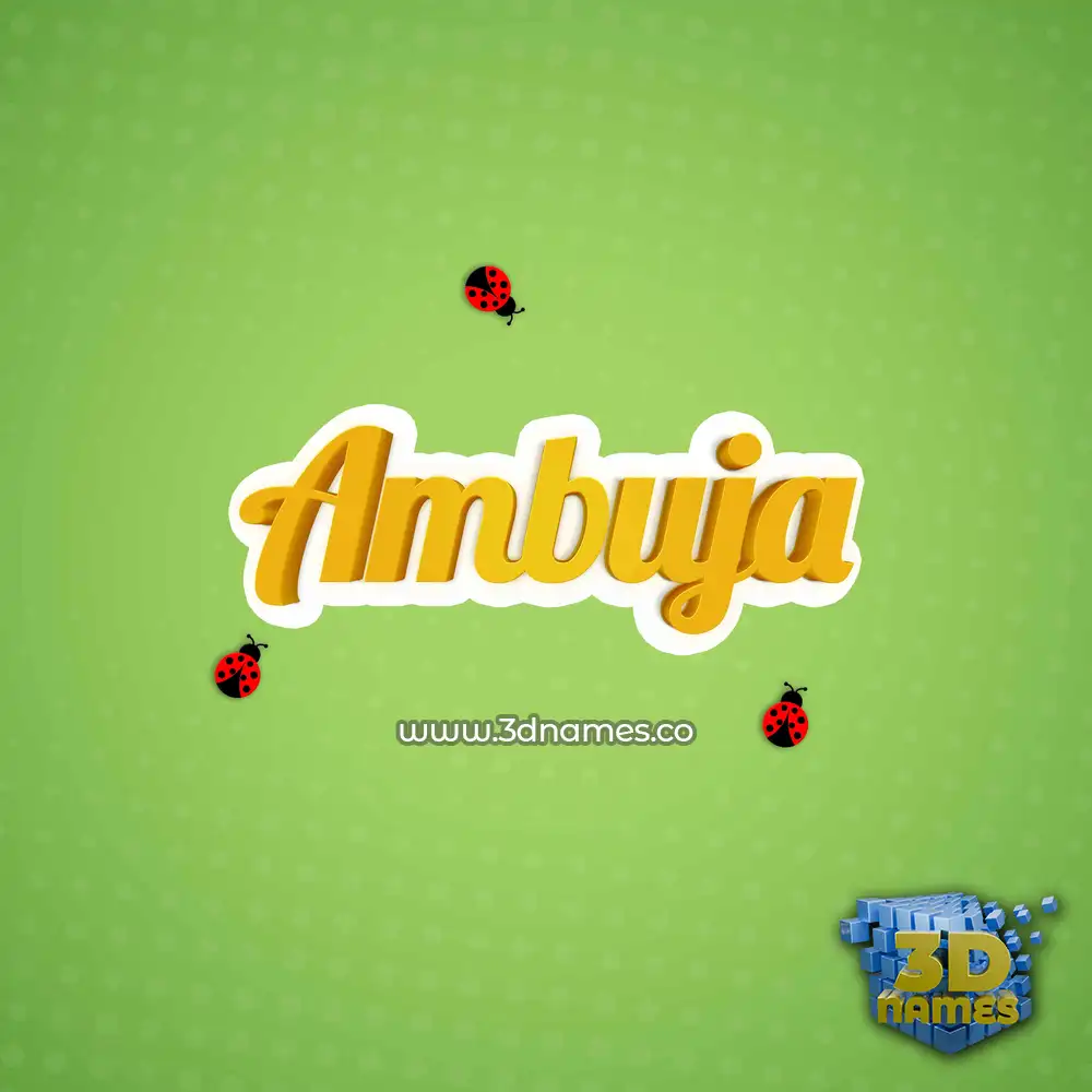 ambuja in Ladybugs style - 3D name wallpaper