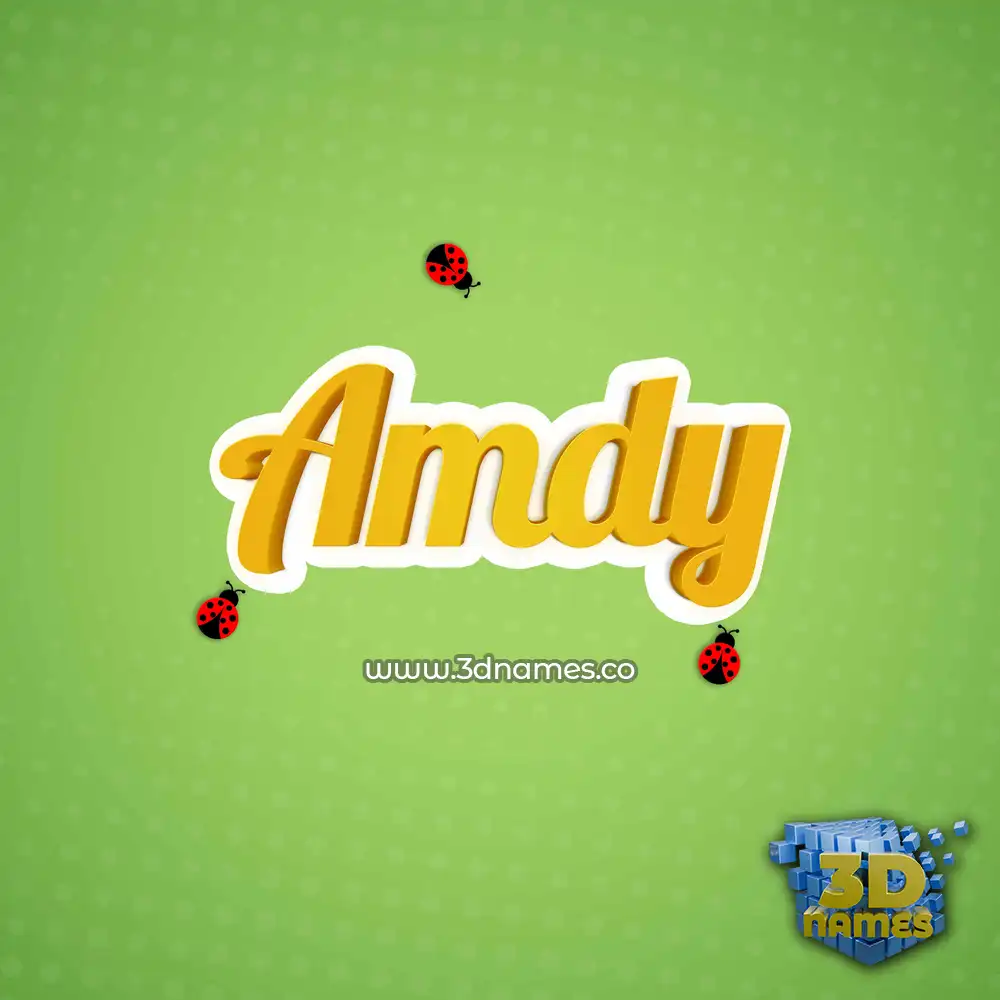 amdy in Ladybugs style - 3D name wallpaper