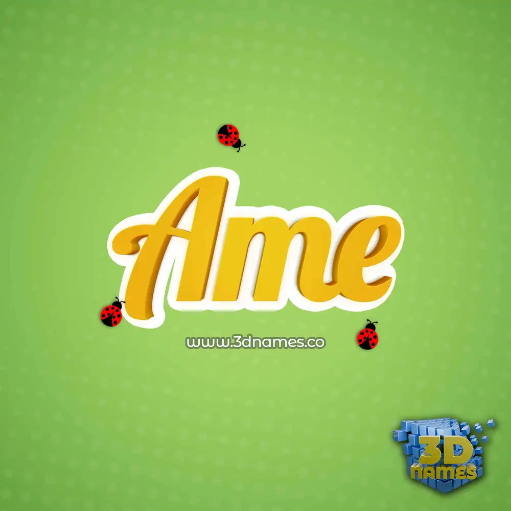 ame in Ladybugs style - 3D name wallpaper
