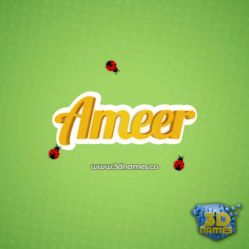 ameer in Ladybugs style - 3D name wallpaper