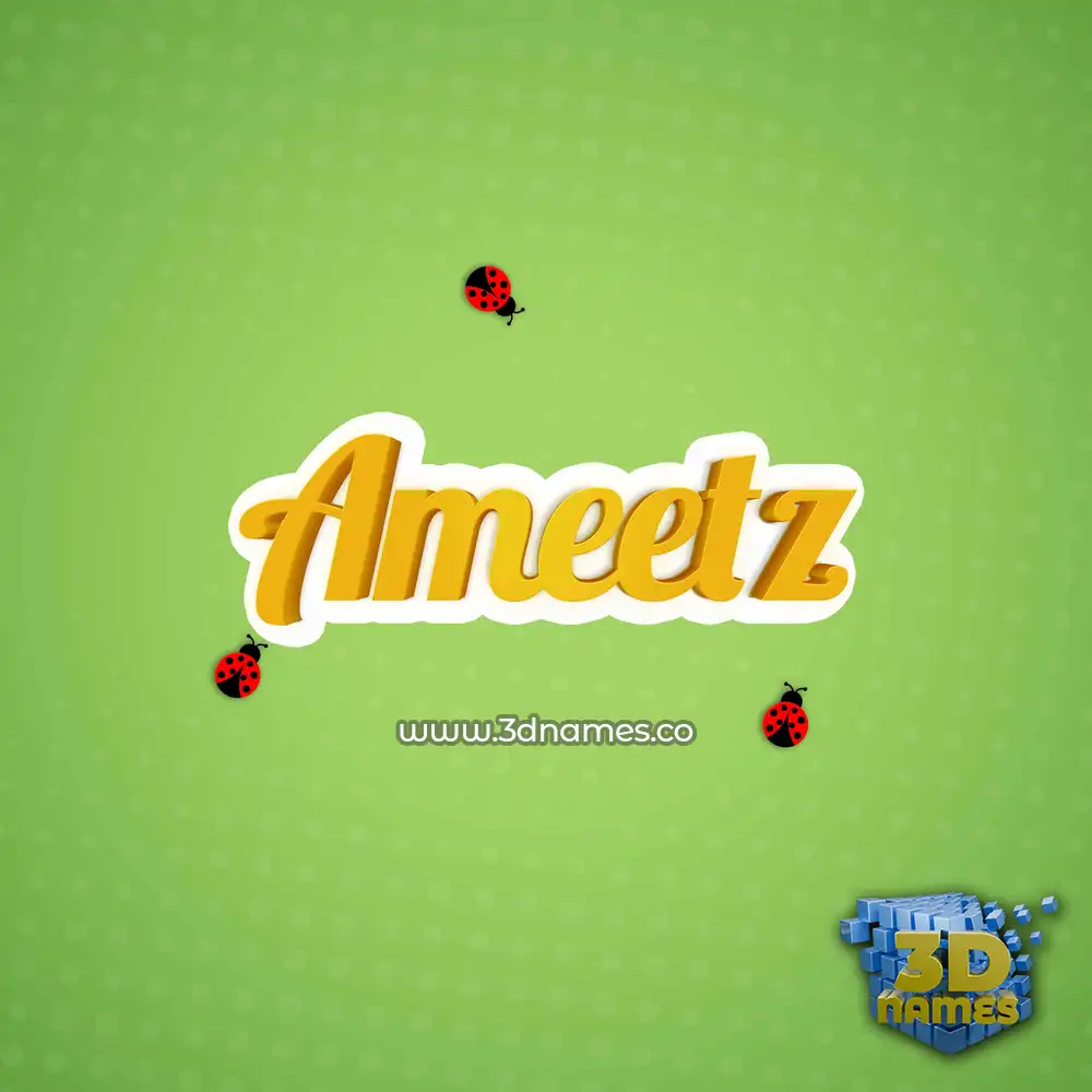ameetz in Ladybugs style - 3D name wallpaper