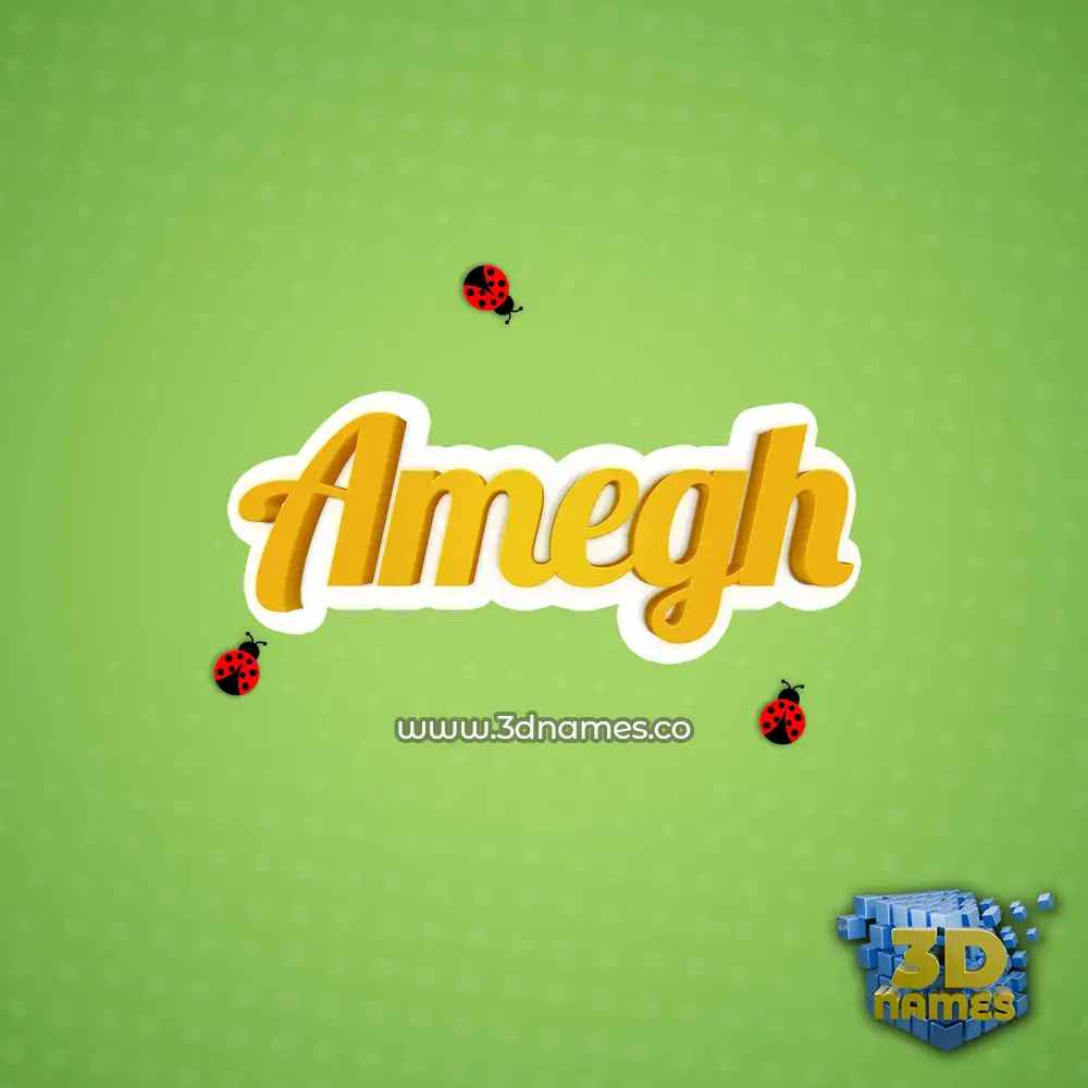 amegh in Ladybugs style - 3D name wallpaper