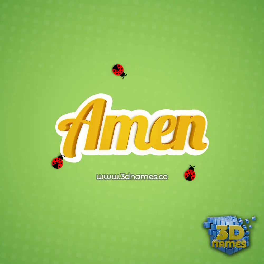 amen in Ladybugs style - 3D name wallpaper