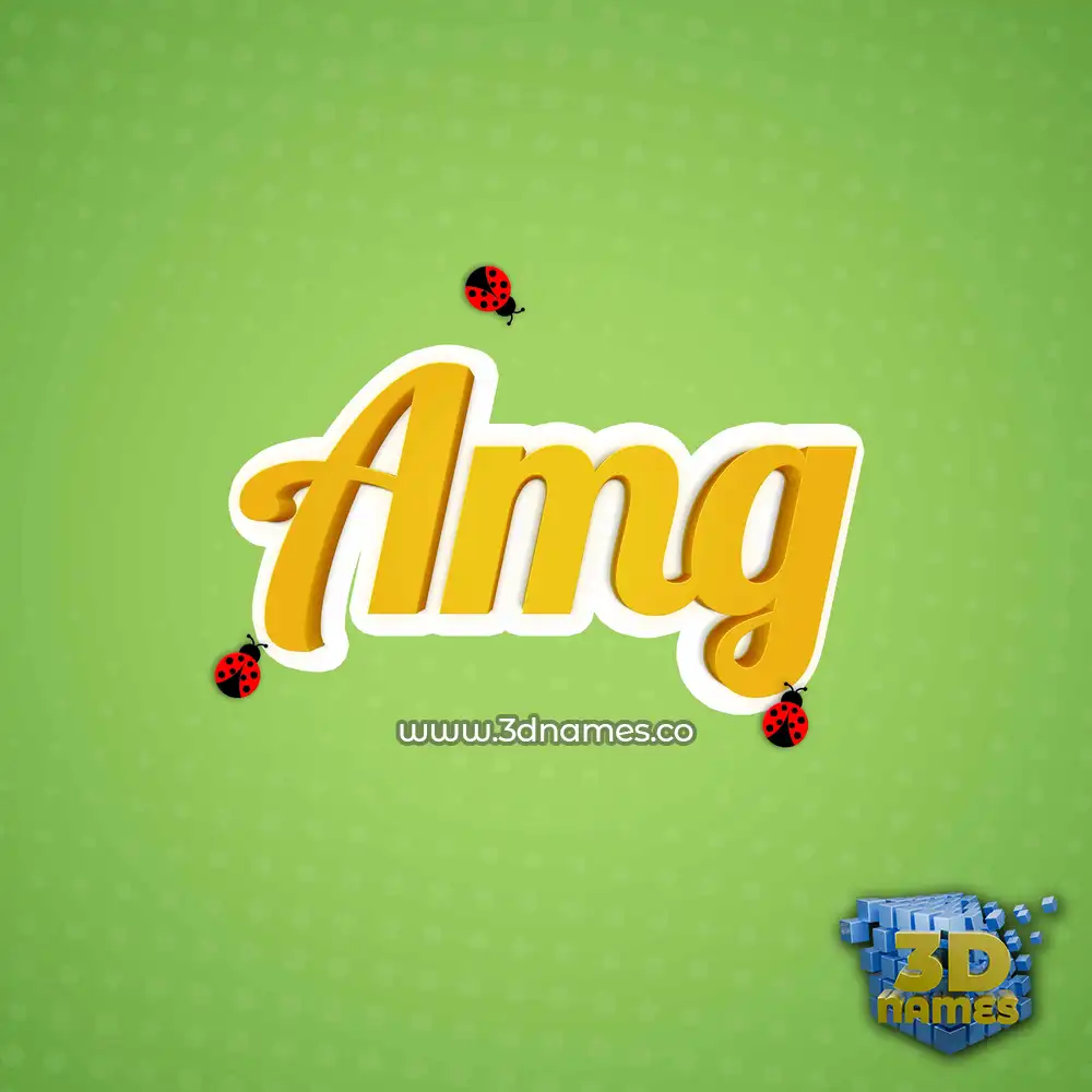 amg in Ladybugs style - 3D name wallpaper