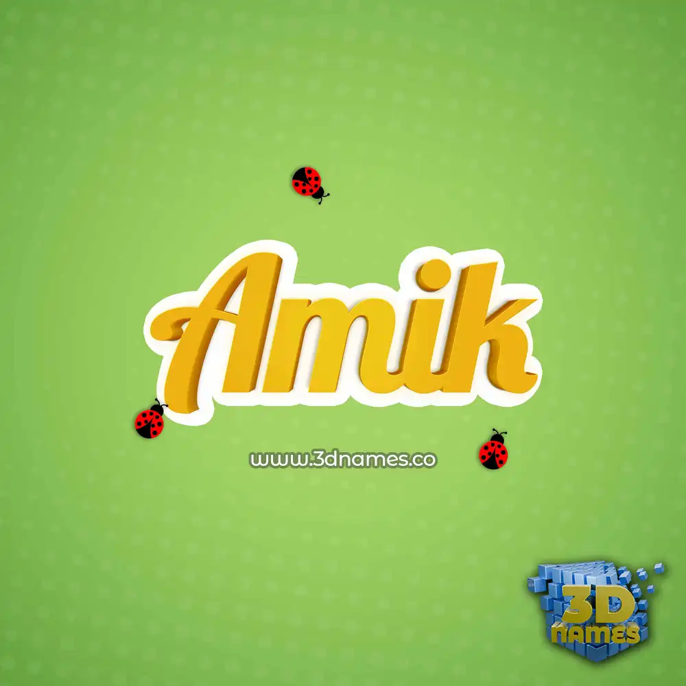 amik in Ladybugs style - 3D name wallpaper
