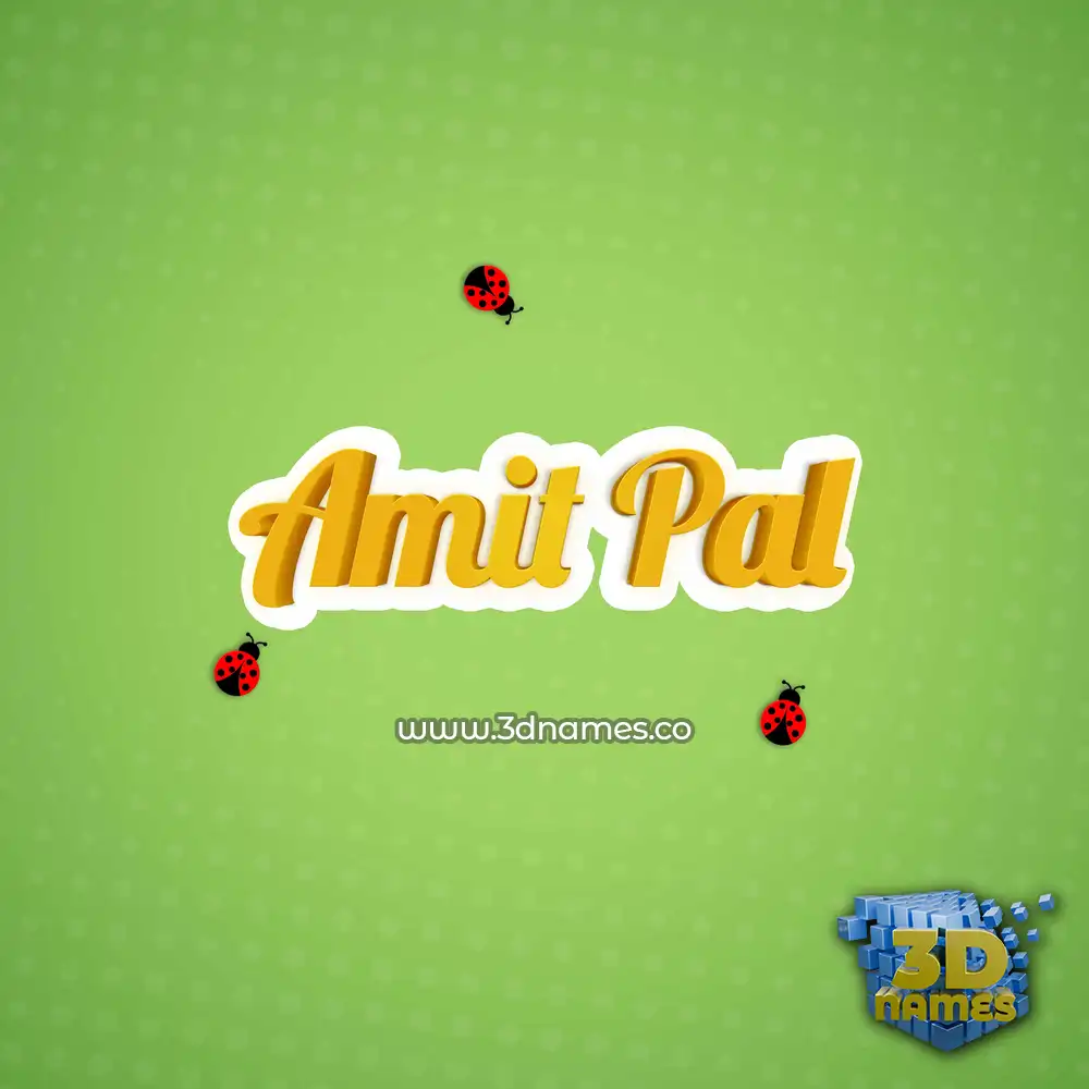 amit pal in Ladybugs style - 3D name wallpaper