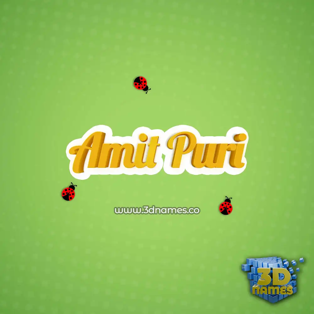 amit puri in Ladybugs style - 3D name wallpaper