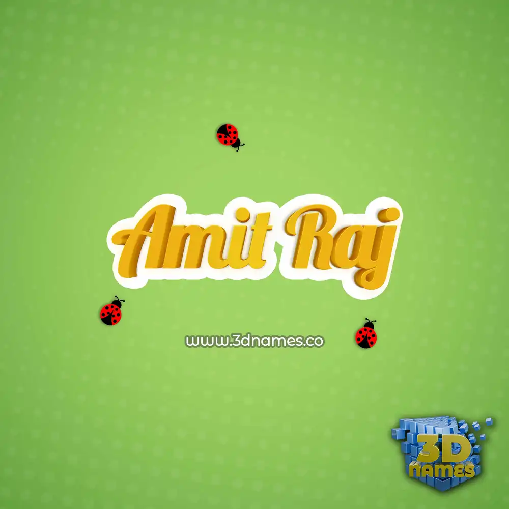 amit raj in Ladybugs style - 3D name wallpaper
