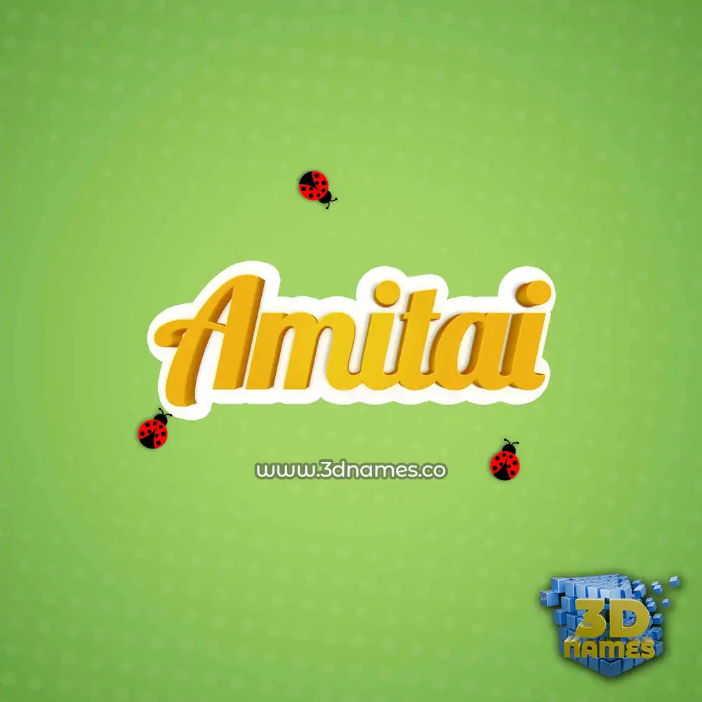 amitai in Ladybugs style - 3D name wallpaper